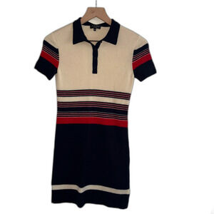 Rag & Bone Polo Sweater Dress Women’s Size Small S/P Merino Wool Striped Sleeve